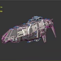 Futuristic Cosmic Spaceship With Detailed Armored Hull And Advanced Thruster Design