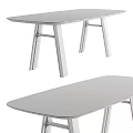 Stylish Light And Dark Wood Dining Tables With Cross Legs And Wood Grain Finish