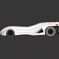 Silver Futuristic Concept Car With Streamlined Body And Red Accent Lines