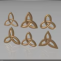 Elegant Furniture Decorative Pieces With Intricate Golden Celtic Knot Wooden Carvings