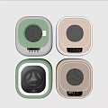 Modern Square Design Washing Machines In Light Green And Beige With Control Panels