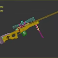 Yellow Tactical Sniper Rifle With Precision Scope And Modern Design 3d model