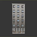 Old Style Multi Story Building With Multiple Windows And Ground Floor Facade 3d model