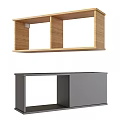 Modern Home Interior Wooden Console Cabinet and Grey Side Cabinet with Open Shelf Design