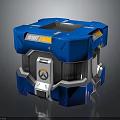 Blue Futuristic Overwatch Storage Device With Geometric Design And Gray Accents