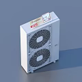White Air Cooler Fan With Two Fan Blades And Top Label Design