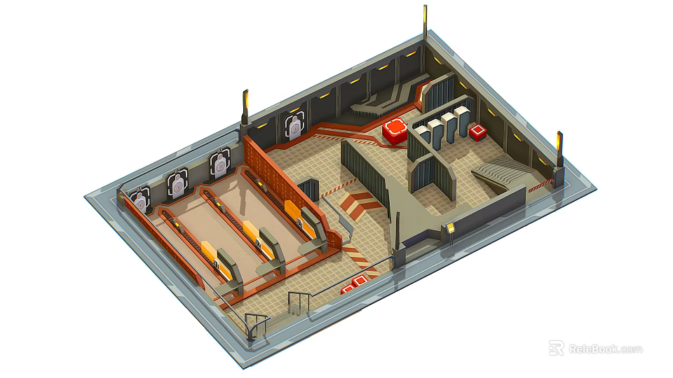 Fitness Gym Interior Layout With Cardio Machines Strength Training Areas And Workout Spaces 3d model 