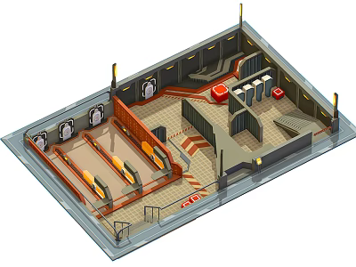 Fitness Gym Interior Layout With Cardio Machines Strength Training Areas And Workout Spaces 3d model