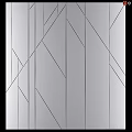 Modern Wooden Wall Panel Design With Geometric Pattern And Gold Accent Lines 3d model