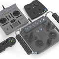 Multiple Industrial Control Controllers With Knobs Buttons Handles And Gamepad Design