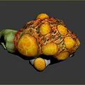 Muscular Green Skinned Creature With Orange Bulbous Growths Goggles And Dark Pants
