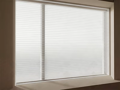 White Horizontal Window Blinds for Modern Home Interior with Light Filtering Design 3d model