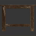 Rustic Wooden Square Table with Distressed Finish Natural Wood Grain and Simple Structure