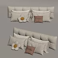 Cream style pillow backrest 3d model