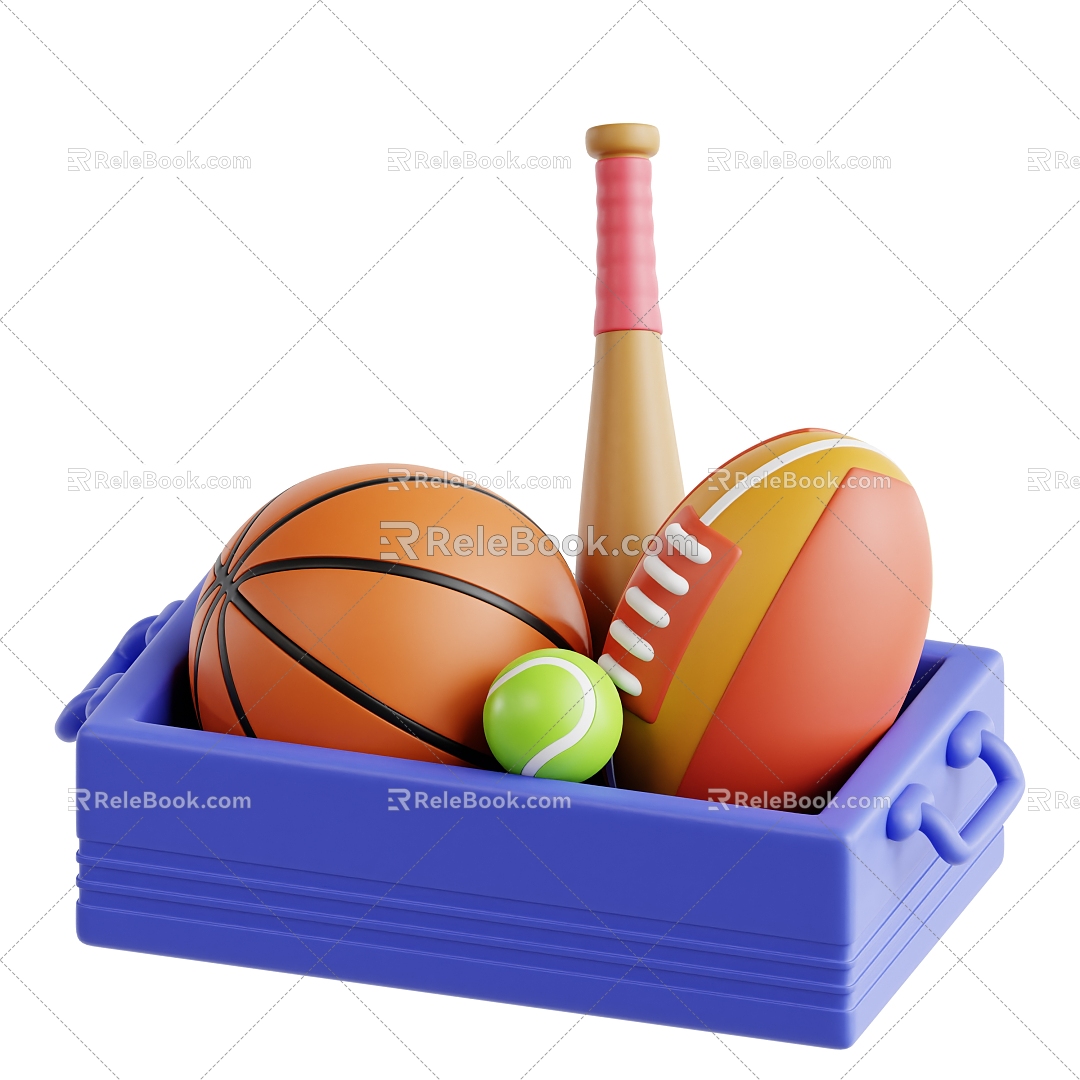 Basketball Baseball Tennis Sporting Goods Cartoon Sporting Goods 3d model