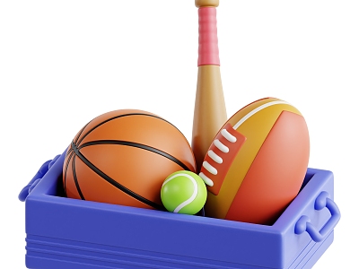 Basketball Baseball Tennis Sporting Goods Cartoon Sporting Goods 3d model