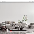 Modern sofa coffee table combination 3d model