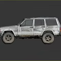 Vintage Muddy SUV With Dirty Exterior And Off Road Tires Design