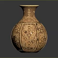 Handcrafted Sculpture Carving Ceramic Vase With Intricate Patterns And Ornate Design