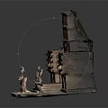 Ancient Architecture Model With Carved Decorations Multi Level Structure And Figure Models 3d model
