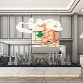 Elegant Sales Office Interior Design With Modern Chandelier Building Models And Area Map