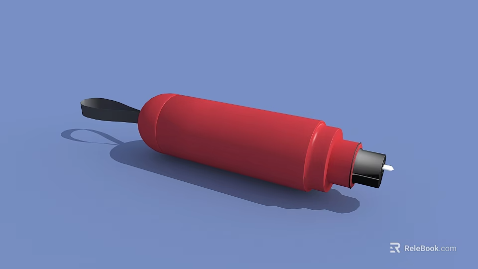 Professional Red Cylindrical Hardware Tool With Black Handle And Metal Tip 3d model