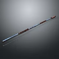 Traditional Martial Arts Weapon With Metal Shaft And Wooden Handle Design Details