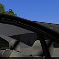 Modern Fire Station Exterior Design With Red Banners Entrances And Parking Area