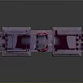 Fantasy Purple Stone Gate with Red Gemstone Top and Tower Like Sides