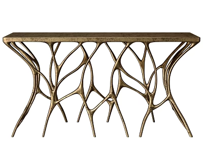 Unique Golden Dining Table With Branch Inspired Legs And Artistic Design 3d model