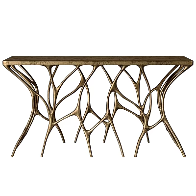 Unique Golden Dining Table With Branch Inspired Legs And Artistic Design 3d model