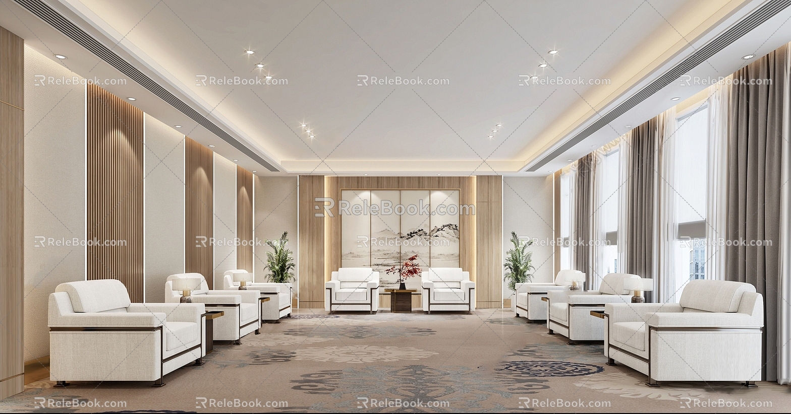 New Chinese Reception Room 3d model