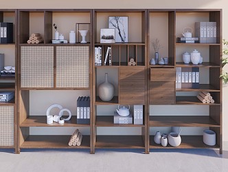 New Chinese Bookcase Antique Bookcase 3d model