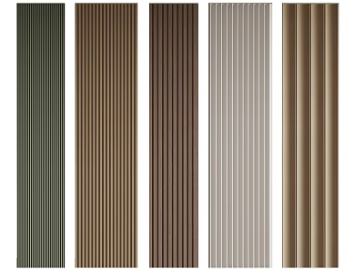 Wall Panels In Various Colors With Vertical Stripes 3d model