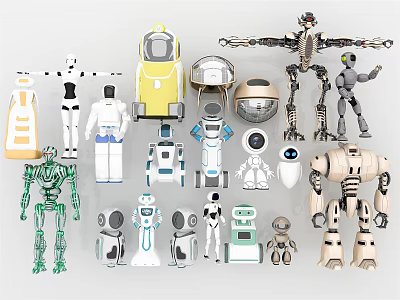 Smart Machines Collection Featuring Various Robot Models And Diverse Mechanical Designs 3d model