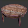 Round Wooden Coffee Table With Natural Wood Grain And Solid Wood Legs