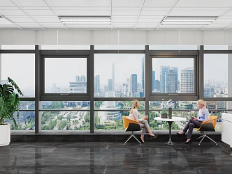 modern floor-to-ceiling windows 3d model