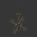 Highly Detailed Military Helicopter Model With Rotors In Motion And Weapon Systems