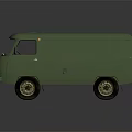 Green Vintage Delivery Van With Classic Design And Smooth Exterior