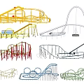 Colorful Playground Equipment With Various Slides Swings And Climbing Structures