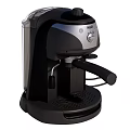 Modern Black Silver Espresso Coffee Machine With Transparent Tank And Control Panel For Home