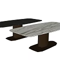 Modern Marble Dining Table With Sleek Metal Base And Elegant Surface Design
