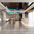 Tobacco and Wine Shop Interior Design with Spiral Staircase Red Walls Wine Racks Display Cabinets and Tables