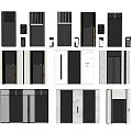 Various Elevator Door Designs With Stainless Steel And Marble Finishes