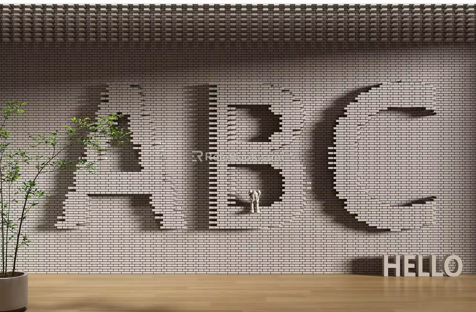 Modern background wall 3d model