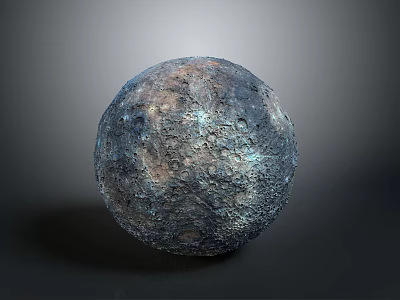 Detailed Celestial Sphere Model With Textured Surface Gray Blue Brown Hues 3d model