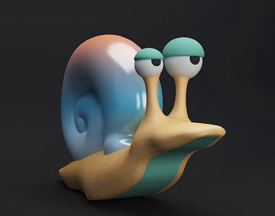 Modern game character snail 3d model Modern game character snail 3d model