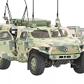 Modern Armored Military Tank With Camouflage Paint Large Tires And Antennas