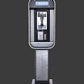 Public Telephone Booth With Metal Frame Telephone Handset And Local Call Sign