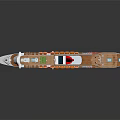 Large Luxury Cruise Ship With Swimming Pool On Upper Deck And Open Leisure Areas